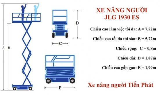 8m làm việc dạng cắt kéo JLG 1930 ES