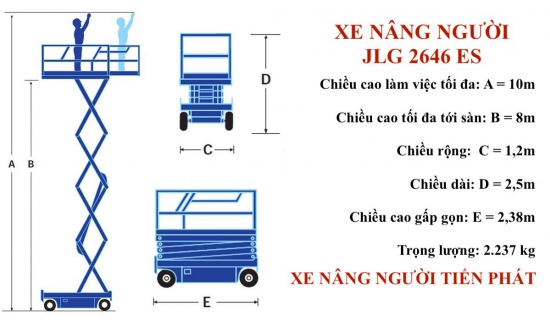 10m làm việc dạng cắt kéo JLG 2646 ES