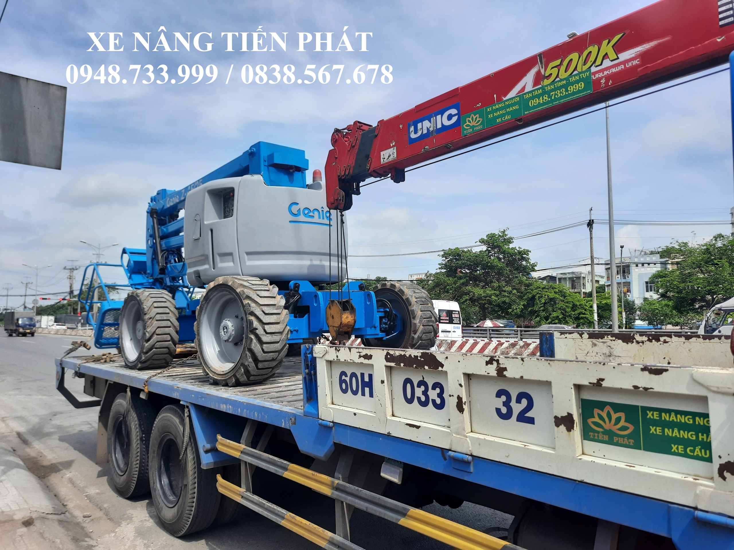 Vận chuyển xe nâng người giá rẻ tại KCN Vsip2 Bình Dương