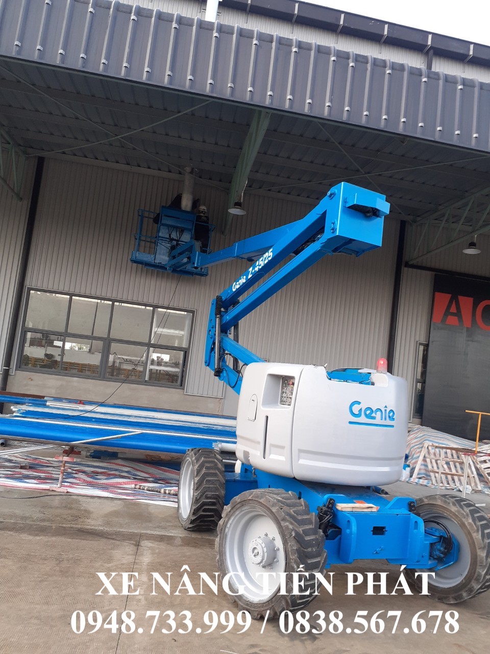 Cho thuê xe nâng người 16m tại KCN Cầu Cảng Phước Đông